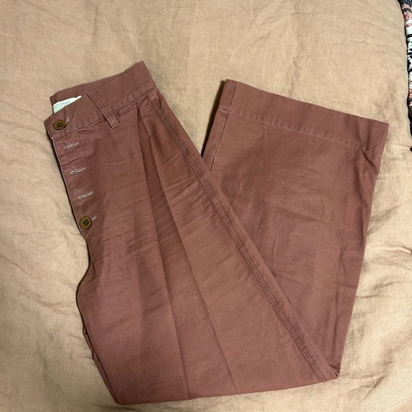 Christy Dawn Noah Pant Size 26 Wide Leg Cropped High Waisted Boysenberry Mauve - Picture 9 of 9